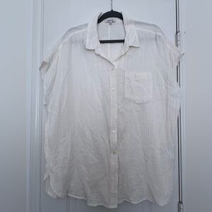 Madewell gauze off-white cap sleeve top
